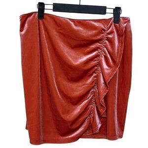 Women’s Large Abercrombie & Fitch Crushed Velvet Skirt | Burnt Orange